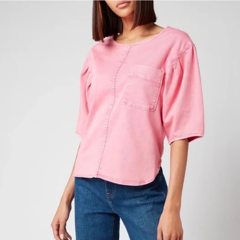 See by Chloe Puff Sleeve Denim Top